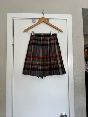 Plaid Pleated Mini Skirt in Multicolor